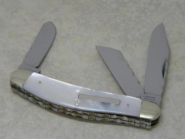 G. Ibberson Sheffield England Stan Shaw 1973 Pearl 3 Blade Sowbelly Knife G. Ibberson Sheffield England Stan Shaw 1973 Pearl 3 Blade Sowbelly Knife