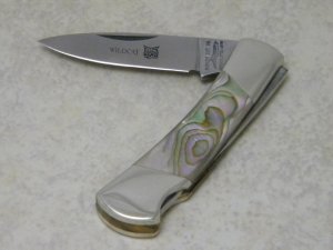 Parker Cut. Co. Surgical Steel Japan Abalone Pearl Wildcat Lockback Knife