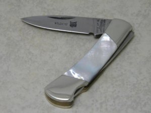 Parker Cut. Co. Surgical Steel Japan Genuine Mother of Pearl Wildcat Lockback Knife
