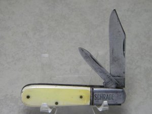 Vintage Schrade Cut. Co. Walden NY Cracked Ice Barlow Knife c.1904-1946