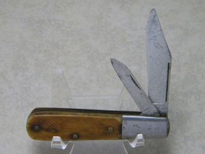 Vintage Hibbard Spencer Bartlett & Co. Saw Cut Bone Barlow Knife