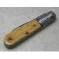 Vintage Booth Bros. Stockholm N.J. Saw Cut Bone Barlow Knife c.1889-1903 Vintage Booth Bros. Stockholm N.J. Saw Cut Bone Barlow Knife c.1889-1903