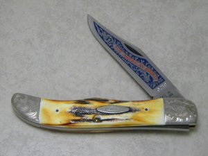 Case XX Stainless USA 1976 Stag 5165 Scrolled The American Spirit Bicentennial Folding Hunter Knife