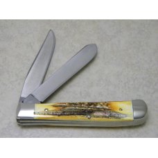 Case XX Stainless USA 4 Dot (1976) Stag 5254 SSP Razor Edge Trapper Knife Case XX Stainless USA 4 Dot (1976) Stag 5254 SSP Razor Edge Trapper Knife