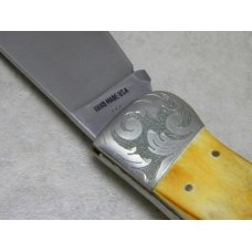 Case XX Stainless USA 3 Dot (1977) Stag 5172 SSP Engraved Blue Scroll Clasp Knife Case XX Stainless USA 3 Dot (1977) Stag 5172 SSP Engraved Blue Scroll Clasp Knife