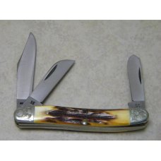 Case XX Stainless USA 3 Dot (1977) Stag 5347 HP SSP Engraved Blue Scroll Stockman Knife Case XX Stainless USA 3 Dot (1977) Stag 5347 HP SSP Engraved Blue Scroll Stockman Knife