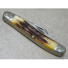Case XX Stainless USA 3 Dot (1977) Stag 5347 HP SSP Engraved Blue Scroll Stockman Knife Case XX Stainless USA 3 Dot (1977) Stag 5347 HP SSP Engraved Blue Scroll Stockman Knife