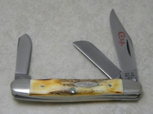 Case XX Stainless USA 2 Dot (1978) Stag 5347 HP SSP Red Etch Stockman Knife