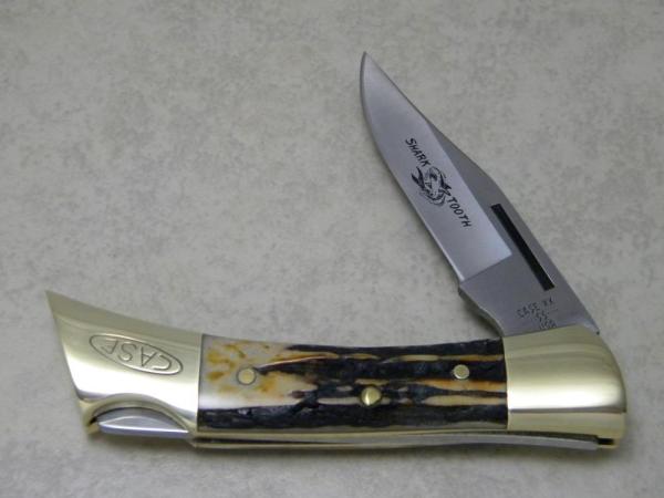 Case XX SS USA 9 Dot (1981) Stag 5197 LSSP Shark Tooth Lockback Knife Case XX SS USA 9 Dot (1981) Stag 5197 LSSP Shark Tooth Lockback Knife