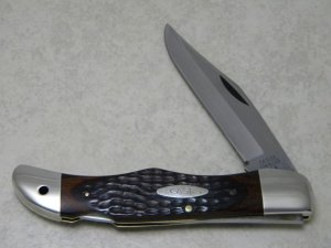 Case XX Stainless USA 3 Dot (1977) Wood 6165-L SAB SSP Folding Hunter Lockback Knife