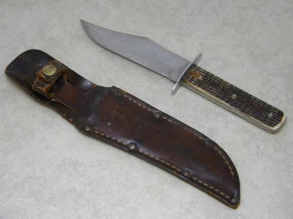 Case Tested XX 1920-1940 Green Bone Small Bowie (Boone Stamp) Fixed Blade Sheath Knife Case Tested XX 1920-1940 Green Bone Small Bowie (Boone Stamp) Fixed Blade Sheath Knife