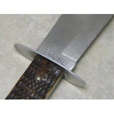 Case Tested XX 1920-1940 Green Bone Small Bowie (Boone Stamp) Fixed Blade Sheath Knife Case Tested XX 1920-1940 Green Bone Small Bowie (Boone Stamp) Fixed Blade Sheath Knife