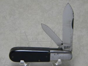 Ka-Bar Olean NY Saw Cut Black 2 Blade Barlow Knife c.1923-1950