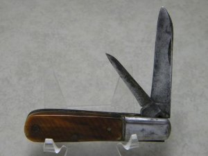 Chapman Hand Forged (Muncie Indiana) 2 Blade Saw Cut Bone Barlow Knife c.1915-1932