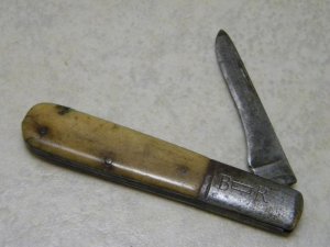 Blue Ribbon Cutlery Co. Germany Stag 1 Blade Barlow Knife Very Rare