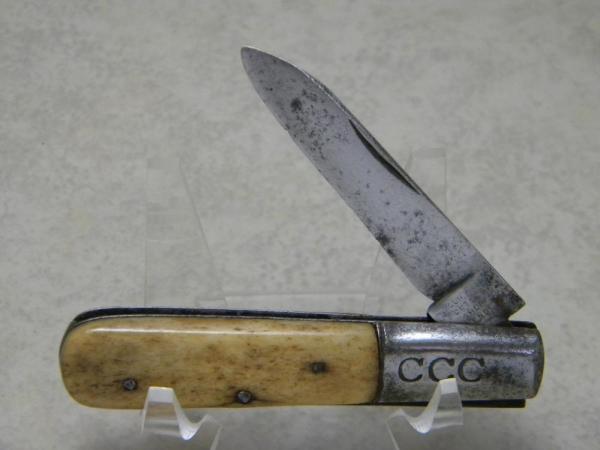 Continental Cutlery Co. Sheffield England CCC Bone 1 Blade Barlow Knife c.1915-1920