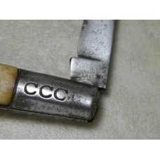 Continental Cutlery Co. Sheffield England CCC Bone 1 Blade Barlow Knife c.1915-1920