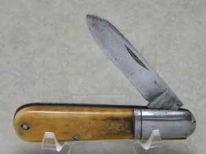 Carrier Cutlery Co. Elmira NY (Cronk & Carrier Trademark) Bone 1 Blade Barlow Knife c.1900-1920