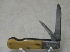 E.Z.O. Barlow Germany Genuine Bone 2 Blade Easy Open Barlow Knife