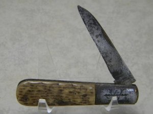 W.W. Woodruff & Co. Knoxville Germany Bone 1 Blade Barlow Knife *Very Rare* Civil War Era