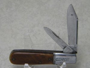 Clearcut Geo Washington Co. Genuine Bone 2 Blade Barlow Knife c.1902-1949