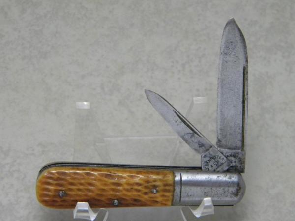 A.F. Bannister & Co. Newark N.J. Bone 2 Blade Barlow Knife c.1884-1915 A.F. Bannister & Co. Newark N.J. Bone 2 Blade Barlow Knife c.1884-1915
