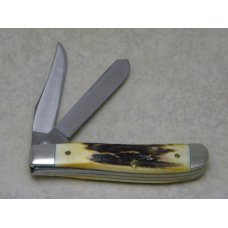 Case XX SS USA 10 Dot (1980) 75th Anniversary Stag 5207 SP SSP Mini Trapper Knife Case XX SS USA 10 Dot (1980) 75th Anniversary Stag 5207 SP SSP Mini Trapper Knife