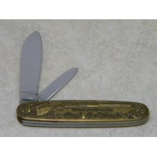 Winchester Trademark USA 1987-1 Winchester Model 1873 Brass 2 Blade Pen Knife in Box Winchester Trademark USA 1987-1 Winchester Model 1873 Brass 2 Blade Pen Knife in Box