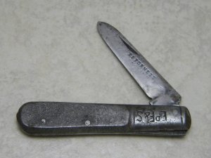  EDF&S Ed Furness Metal Handle 1 Blade Barlow Knife *Very Rare* c.1800's