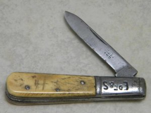 EDF&S Ed Furness Genuine Bone Handle 1 Blade Barlow Knife *Rare* c.1800's