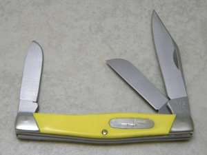 Buck 301 USA Yellow Saw Cut Delrin Stockman Knife c.1987