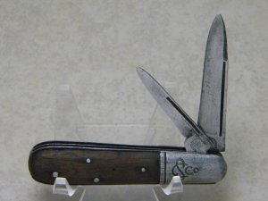 Southington Cut. Co. (Curved Marking) Wood 2 Blade Barlow Knife c.1867-1905