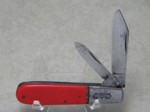 Vintage Hibbard Spencer Bartlett & Co. OVB Our Very Best #76 Red 2 Blade Barlow Knife