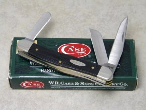 Case XX USA 2009 Black Micarta 10318 SS Serpentine Stockman Knife in Box