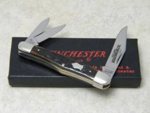 Winchester Trademark USA 1989 Bone 3971 Whittler Knife in Box