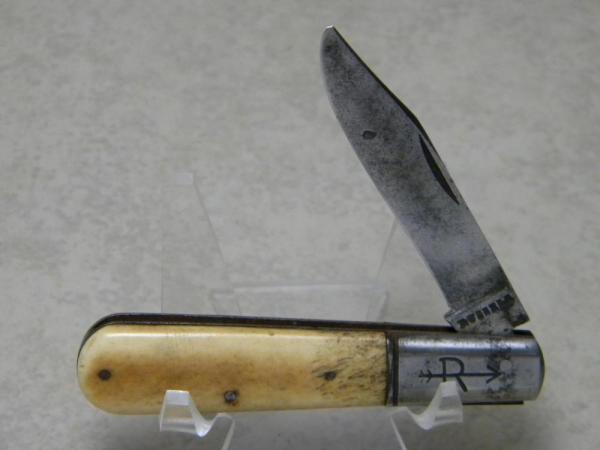 Russell Straight Marking USA Made Bone 1 Blade Barlow Knife c.1884-1933