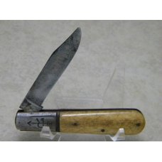 Russell Straight Marking USA Made Bone 1 Blade Barlow Knife c.1884-1933