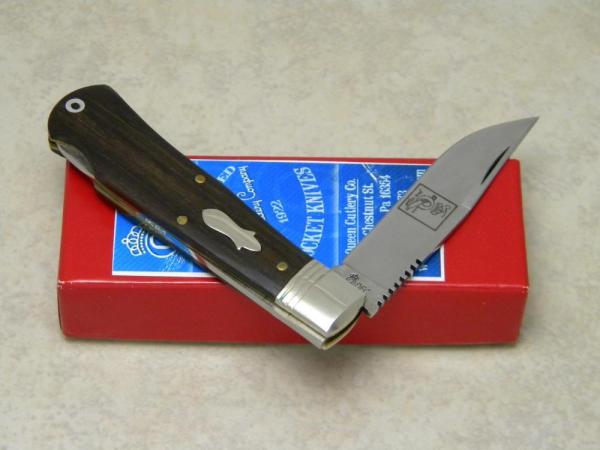 Queen Cutlery Co. QDFC 4L Special Rose Wood Custom Shop Made Lockback Knife in Box 1 of 50