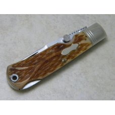 Queen Cutlery Co. QDFC 4L Special Worm Groove Bone Custom Shop Made Lockback Knife in Box 1 of 50 Queen Cutlery Co. QDFC 4L Special Worm Groove Bone Custom Shop Made Lockback Knife in Box 1 of 50