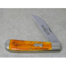 Queen Cutlery Co. QDFC #01 Burnt Orange Bone 1 Blade Jumbo Wharncliffe Trapper Knife in Box 1 of 10 Queen Cutlery Co. QDFC #01 Burnt Orange Bone 1 Blade Jumbo Wharncliffe Trapper Knife in Box 1 of 10
