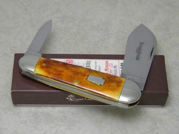 Schatt & Morgan Titusville PA USA PH-D2 #13 Torched Orange Bone Sunfish Knife in Box 1 of 50