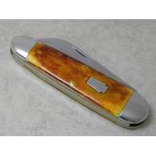 Schatt & Morgan Titusville PA USA PH-D2 #13 Torched Orange Bone Sunfish Knife in Box 1 of 50