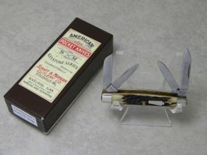 Schatt & Morgan Titusville PA 034230 Genuine Stag Tiny Gentlemen's Congress Knife in Box