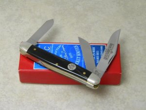 Queen Cutlery Co. QDFC #9 Buffalo Horn Stockman Knife in Box