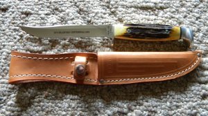 Case XX USA 1 Dot (1979) Bradford Centennial Stag 516-5 SSP Fixed Blade Sheath Knife