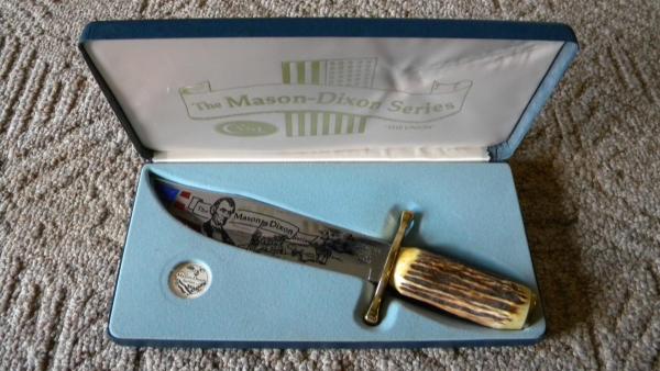 Case XX USA 6 Dot (1984) Stag The Mason Dixon Series Bowie Fixed Blade Sheath Knife in Box Case XX USA 6 Dot (1984) Stag The Mason Dixon Series Bowie Fixed Blade Sheath Knife in Box