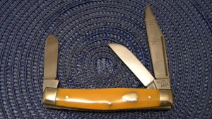 J. Lauderdale Cutlery Solingen Germany Yellow Bull Brand (Fight'n Rooster) Stockman Knife