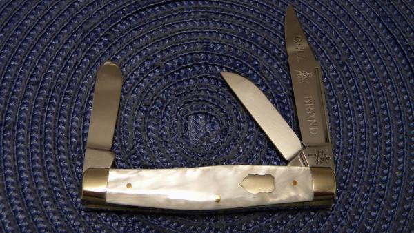 Bull Brand (Fight'n Rooster) Solingen Germany Imitation Pearl Stockman Knife Bull Brand (Fight'n Rooster) Solingen Germany Imitation Pearl Stockman Knife