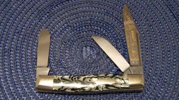 Fight'n Rooster Frank Buster Celebrated Cutlery Germany Coal Digger Special Stockman Knife c.1983 Fight'n Rooster Frank Buster Celebrated Cutlery Germany Coal Digger Special Stockman Knife c.1983