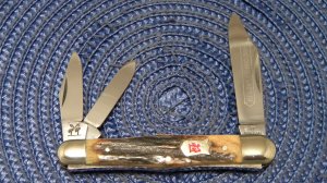 Robt Klaas Kissing Crane Solingen Germany Stag 2735 Whittler Knife c.1977